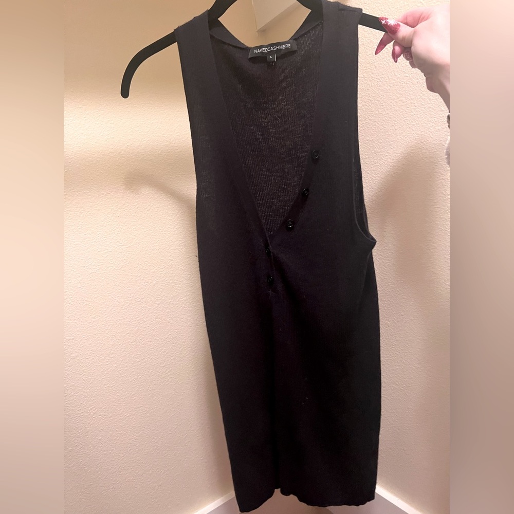 Naked Cashmere Henley V Neck Tank, size L